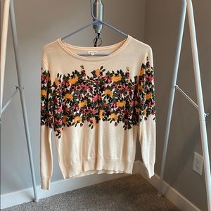 Cream/floral sweater, size medium, GUC